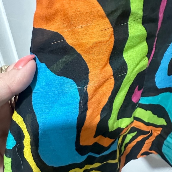 Moschino Swim Neon Zebra Print Sheer Poncho Cover Up - Picture 5 of 6